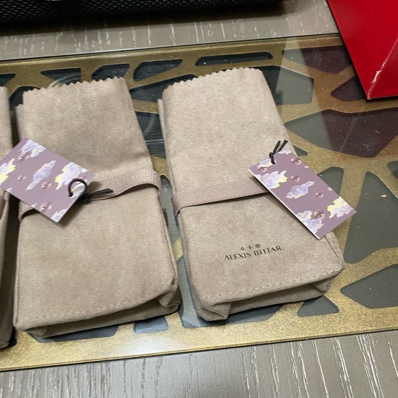 Four 2-Pocket Interior Alexis Bittar Jewelry Pouches- - Picture 4 of 7